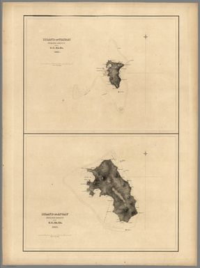 Island of Natrai, Feejee (Fiji) Group, by U.S.Ex.Ex. 1840. Island of Angau (Gau or Koro), Feejee (Fiji) Group, by U.S.Ex.Ex. 1840.