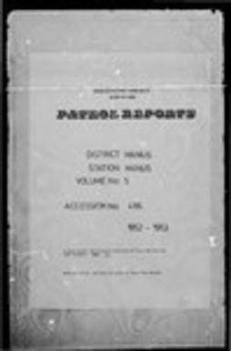 Patrol Reports. Manus District, Manus, 1952 - 1953