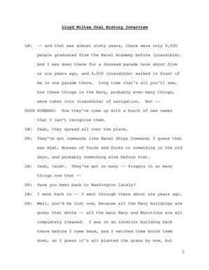 Oral History Interview with Lloyd Wiltse