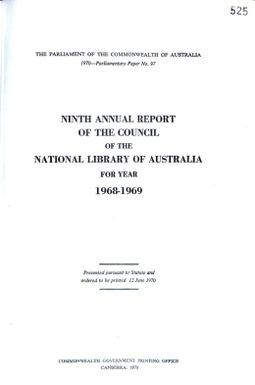 NATIONAL LIBRARY OF AUSTRALIA (30 June 1970)