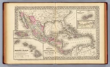 Map of Mexico, Central America, and the West Indies. (with) Map of the Sandwich Islands. Discovered by Captn. Cook in 1778. (with) Map of the island of Jamaica. (with) Map of the Bermuda Islands. (with) Map of the Panama Railroad. Entered ... 1879 by S. Augustus Mitchell ... Washington. (1880)