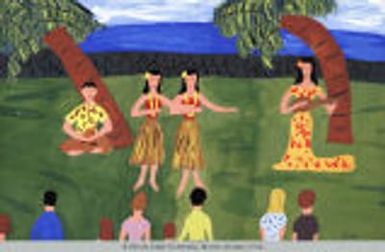 People Gather to Watch Hula Dances