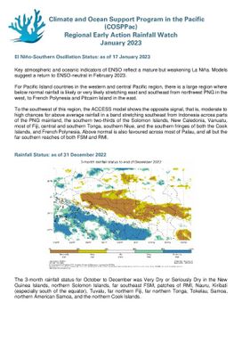 Regional Early Action Rainfall Watch : Monthly and seasonal Rainfall Watch: January 2023