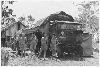 New Zealand Expeditionary Force in the Pacific during World War II; shows a staff of a battery repair plant at a ordnance workshop in New Caledonia