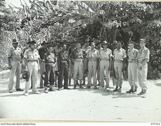 TOROKINA, BOUGAINVILLE ISLAND. 1944-12-23. NX120352 LIEUTENANT W.D. FREEMAN, 2ND AUSTRALIAN CORPS (1) AND 403921 FLYING OFFICER R.H. GLASSOP NO.5 TACTICAL RECONNAISSANCE SQUADRON, RAAF (2) WITH ..
