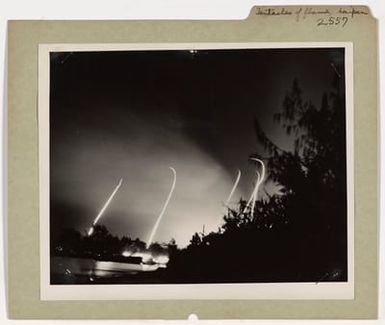 Photograph of Antiaircraft Fire Streaking Through a Night Sky