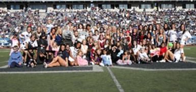 Nevada Spirit Squad and children in Halloween costumes, University of Nevada, October 31, 2009