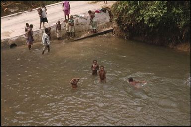 Children in the river on the road to Yagaum : Madang, Papua New Guinea, 1974 / Terence and Margaret Spencer