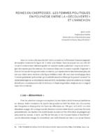 Reines ou cheffesses : les femmes politiques en Polynésie
entre la « découverte » et l’annexion - Sylvie André