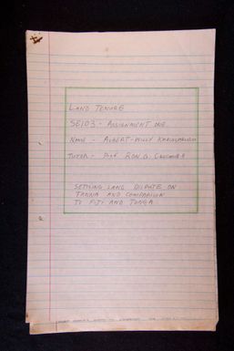 Settling land disputes on Tanna on comparison to Fiji and Tonga, by Albert-Willy Karlosaruru