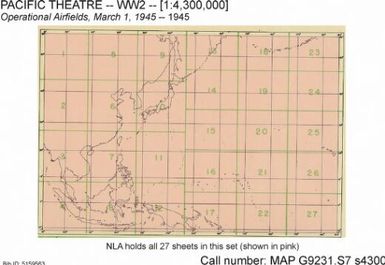 Operational airfields [Pacific Area] : March 1, 1945 : CINCPAC-CINCPOA / reproduced by 30th Engr. Base Top. Bn. USAFCPBC