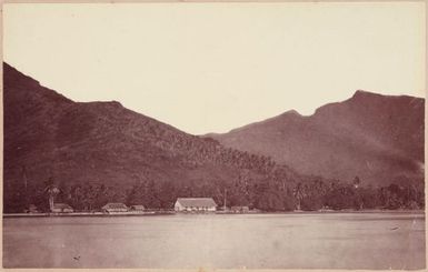 Houses on Island shoreline. From the album: Tahiti, Samoa and New Zealand scenes