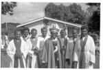 Bishop Harry Tevi and the priests and newly confirmed children (50 in total)