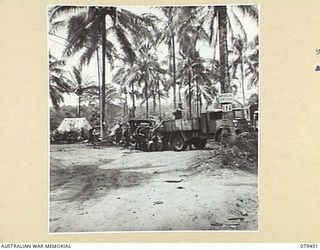 DREGER HARBOUR, NEW GUINEA. 1944-01. THE STRIP A.D.S. DREGER HARBOUR (AIRSTRIP ADVANCED DRESSING STATION, DREGER HARBOUR) SET UP AND STAFFED BY THE 10TH FIELD AMBULANCE, SHOWING PATIENTS LEAVING ..