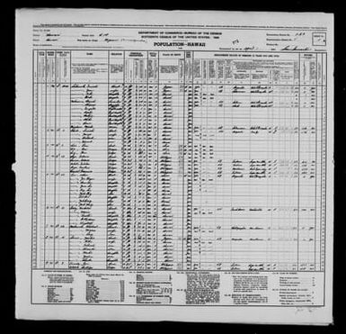 1940 Census Population Schedules - Hawaii - Hawaii County - ED 1-63