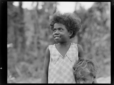 Portrait of two Bougainville Island children, North Solomon Island group
