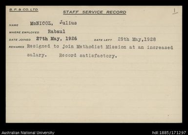 McNicol, Julius