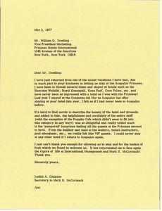 Letter from Judy A. Chilcote to William W. Dowling