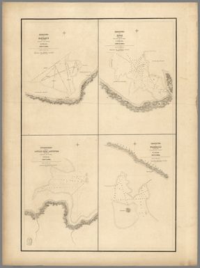 Harbour of Mataatu, Island of Savaii, (Samoa), Harbour of Apia, Island of Upolu. Roadstead between Laulii and Latonca, North Side, Island of Upolu, U.S.Ex.Ex. 1839 &1841. Harbour of Falealili, South Side, Island of Upolu, U.S.Ex.Ex. 1839 &1841.