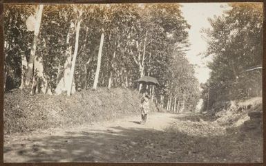 Samoan man with parasol. From the album: Samoa