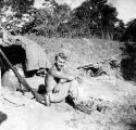 Kermet Schoen with M1 rifle on Guadalcanal, 1940s