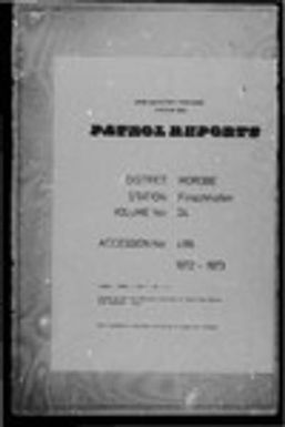 Patrol Reports. Morobe District, Finschhafen, 1972 - 1973