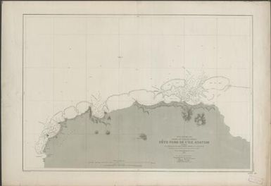 Ocean Pacifique Sud, Archipel des Nouvelles Hebrides, cote nord de l'Ile Anatom, comprenant les mouillages de Port Patrick, Ijipthav et Anau-un-Se / reduction du plan leve en 1853 par le Cap'ne Denham de la Marine Anglaise ; grave par J. Geisendorfer