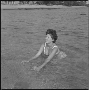 Miss Maglia swimming in the sea at Suva, Fiji, 22 February 1966 [4] John Mulligan