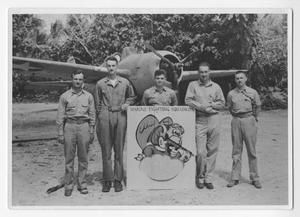 [Major Frederick Payne and Servicemen with Marine Fighting Squadron Sign]