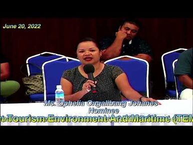 THE SENATE COMMITTEE ON (TEM) CONFIRMATION HEARING W/ MS. OPHELIA ONGALIBANG JOHANES