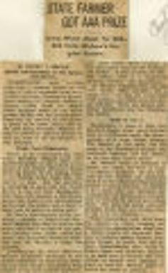 State Farmer Got AAA Prize: Drew Wheat Check For $26,022 Under Wallace's Singular System. Northwest History. State History. Aeronautics, Continued Air Rates, 1931-1938 Pilots Agricultural Adjustment Administration. National A. A. A.. Contract Payments.