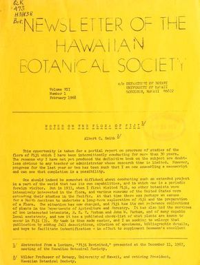 Newsletter - Hawaiian Botanical Society