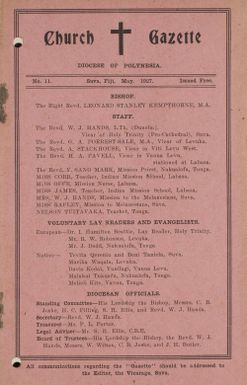 Church Gazette, Polynesia: May 1927