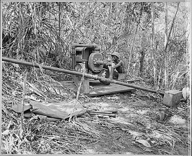 "34th CBs working on purification of their water supply at Solomon Islands."