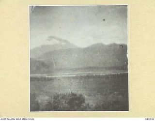 Dumpu, New Guinea. 1944-01. A view of the Ramu Valley with the Finisterre Ranges in the background