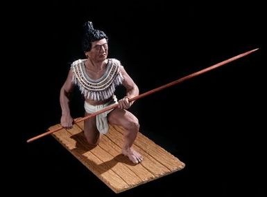 Model of Society Islands warrior chief 1769