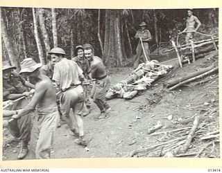 PAPUA.1942-10-09. REPORTS FROM NEW GUINEA TELL OF THE SPLENDID PART PLAYED BY AUSTRALIAN ARTILLERY UNITS IN RECENT OPERATIONS AGAINST THE JAPANESE. THIS PICTURE GIVES SOME INDICATION OF THE ..