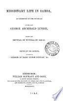 Missionary life in Samoa : as exhibited in the journals of the late George Archibald Lundie, during the revival in Tutuila in 1840-41