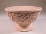 Bisque fired standing ceramic bowl