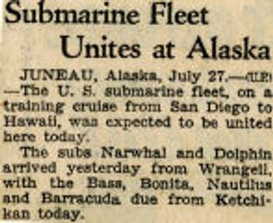 Submarine Fleet Unites at Alaska Northwest History. Alaska. Science. United States.