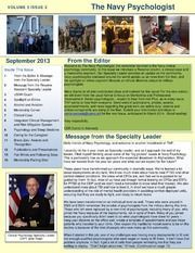 The Navy Psychologist Vol. 5, Iss. 2, September 2013