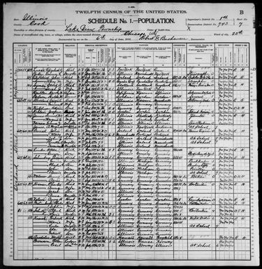 Illinois: COOK County, Enumeration District 743, Sheet No. 7B