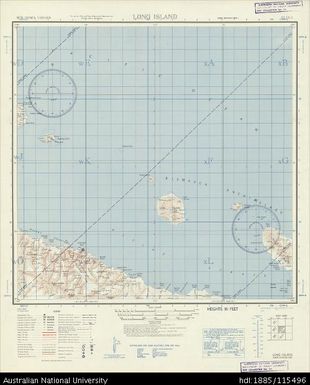 Papua New Guinea, Long Island, Series: AMS T401, Sheet SB 55-2, 1943, 1:500 000