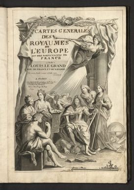 (Title Page to) Cartes generales des Royaumes de l'Europe et des particuliers de France. A Paris, Chez J. B. Nolin sur le Quay de l’Horloge du Palais Vers le Pont Neuf, a lEnseigne de la Place des Victoires. 1693.