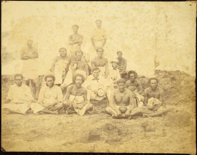 Group of Fijians and Tongans, Levuka, Fiji, 1861