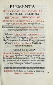 Elementa recentioris philosophiae : ex melioris notae recentioribus philosophis, excerptum, congestum, adornatum, 1