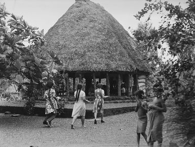 [View of a thatched building (Fale)]