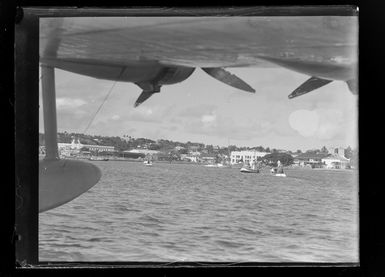 Landed seaplane in [Fiji's harbour]