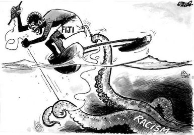 Evans, Malcolm 1945- :Fiji. Racism. New Zealand Herald, 26 June, 2000.