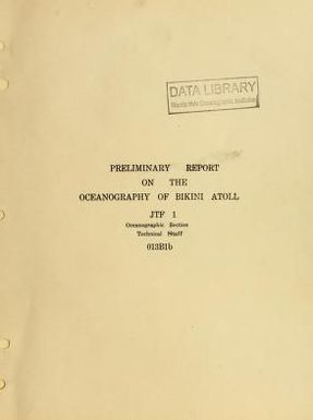 Preliminary report on the oceanography of Bikini Atoll